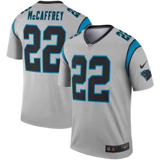 Nike Panthers 22 Christian McCaffrey Silver Inverted Legend Jersey